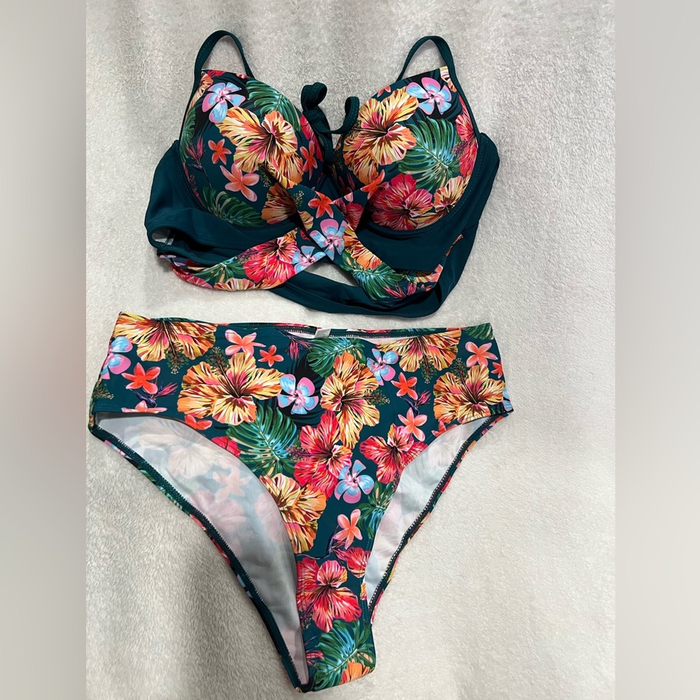 Floral Tropical Bikini Set 3piece